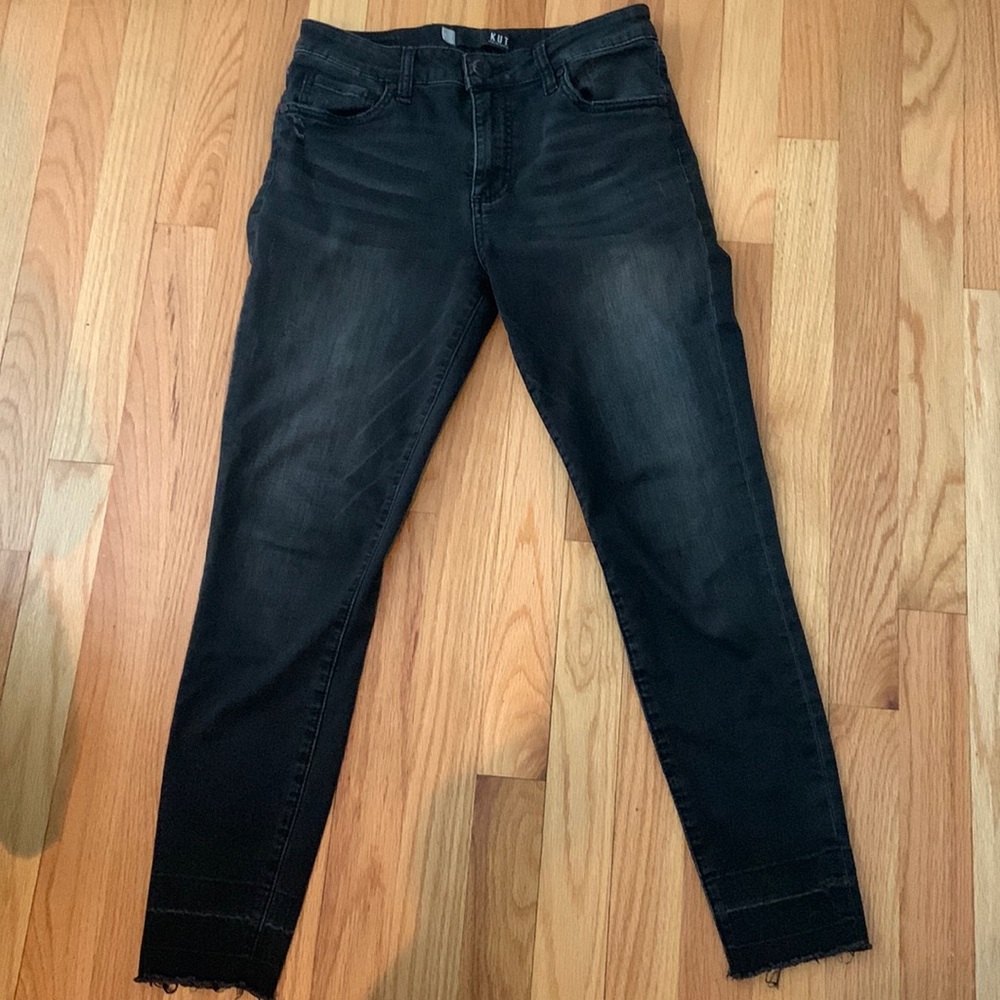 Kut from the the Kloth black distressed jeans size 6